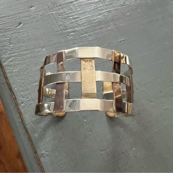 RLM Robert Lee Morris 925 Sterling Silver Copper Cuff Bracelet - Picture 7 of 15